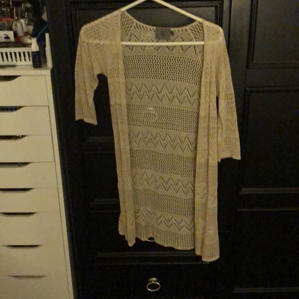 Nude cardigan 3/4 sleeve small